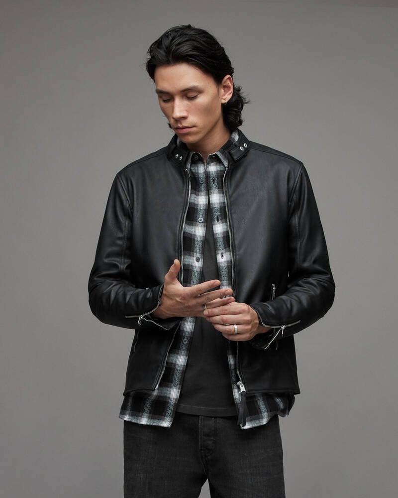 Chaquetas Allsaints Cora Faux Hombre Negros | FE0136724