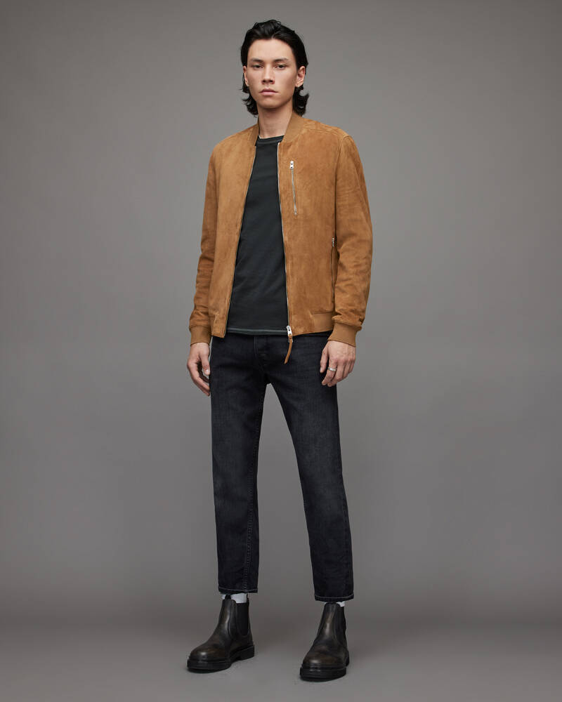 Chaquetas Allsaints Kemble Gamuza Bomber Hombre Naranjas Marrom | CI3190824