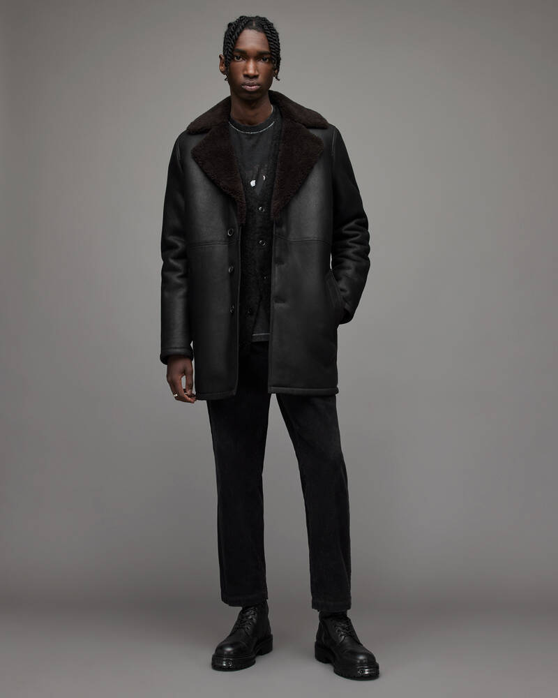 Chaquetas Allsaints Kingsley Shearling Hombre Negros | NV0623458