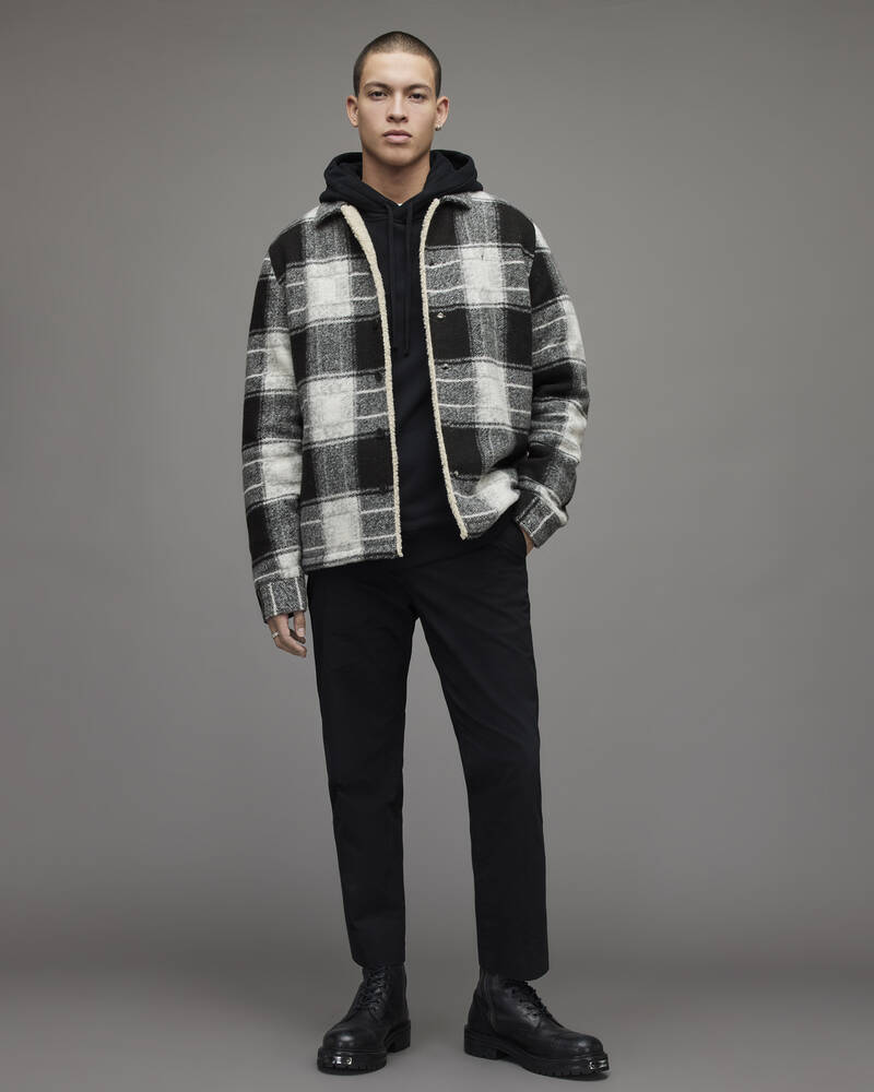 Chaquetas Allsaints Litho Checked Hombre Negros | XZ1492385