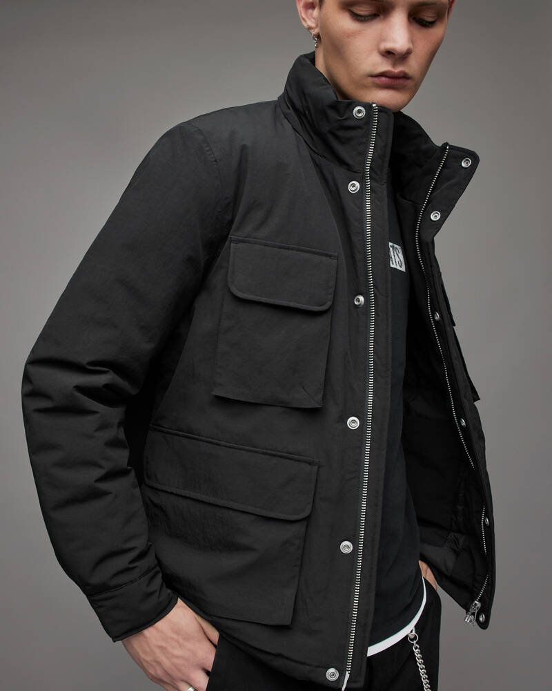 Chaquetas Allsaints Maso Acolchado Hombre Negros | KU0983516