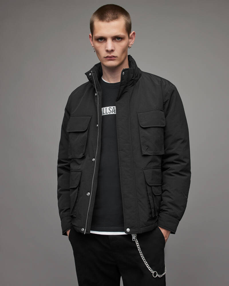 Chaquetas Allsaints Maso Acolchado Hombre Negros | KU0983516