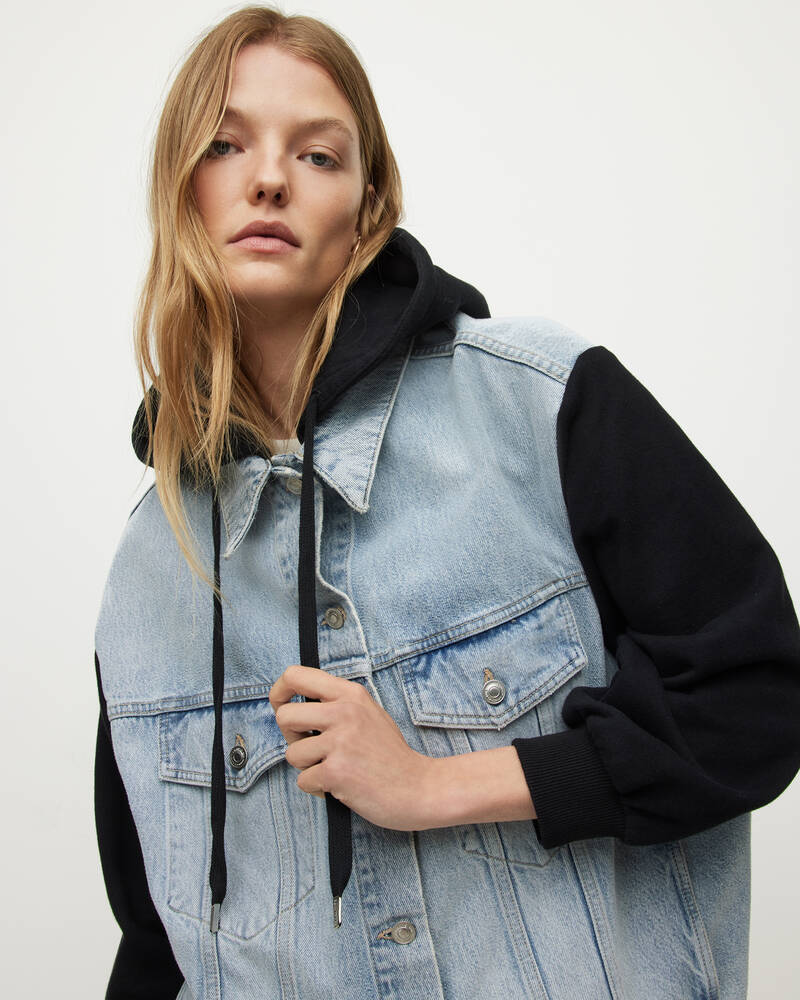 Chaquetas Allsaints Millie Denim Mujer Azules Azules | ZV3978546