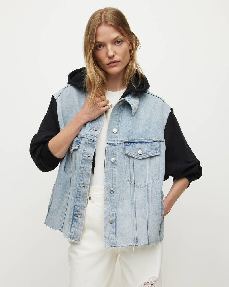 Chaquetas Allsaints Millie Denim Mujer Azules Azules | ZV3978546