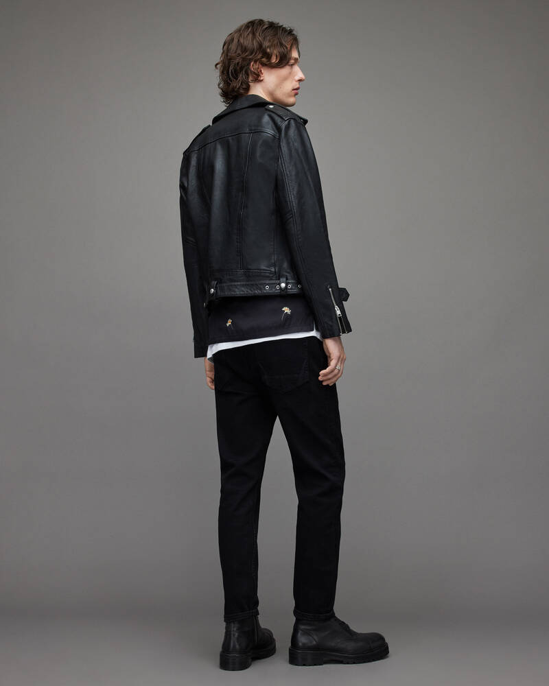 Jeans Allsaints Dean Cropped Slim Hombre Negros | YE8524671