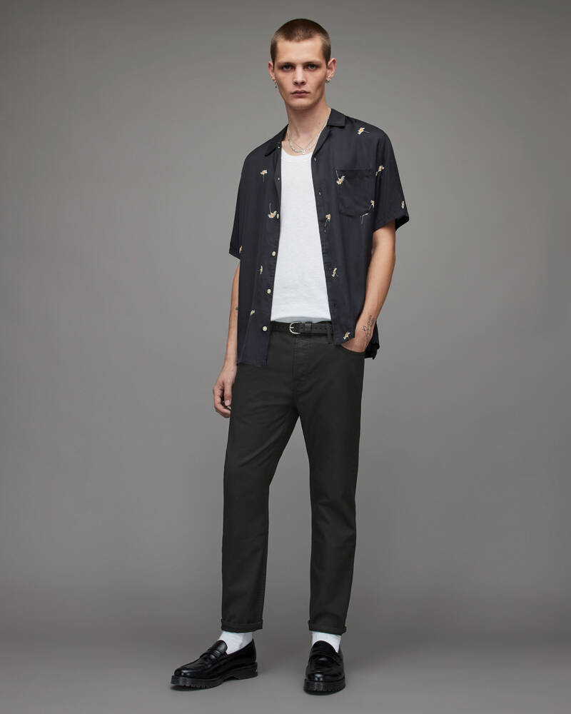 Jeans Allsaints Dean Cropped Slimed Hombre Negros | YQ3625981