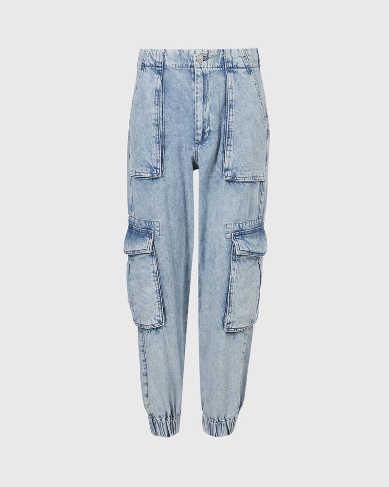 Jeans Allsaints Frieda High Rise Denim Cargo Mujer Azules Azules | MZ6523107