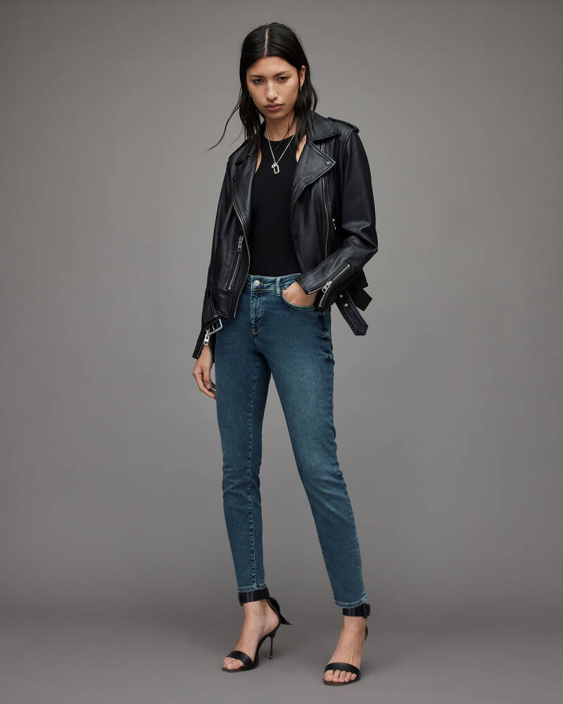 Jeans Allsaints Miller Mid Rise Size Me Flaco Mujer Azules | CM9540381