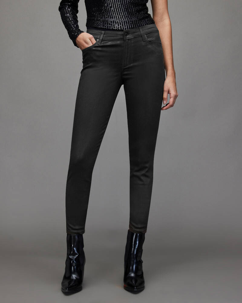 Jeans Allsaints Miller Mid Riseed Flaco Mujer Negros | DB9358642