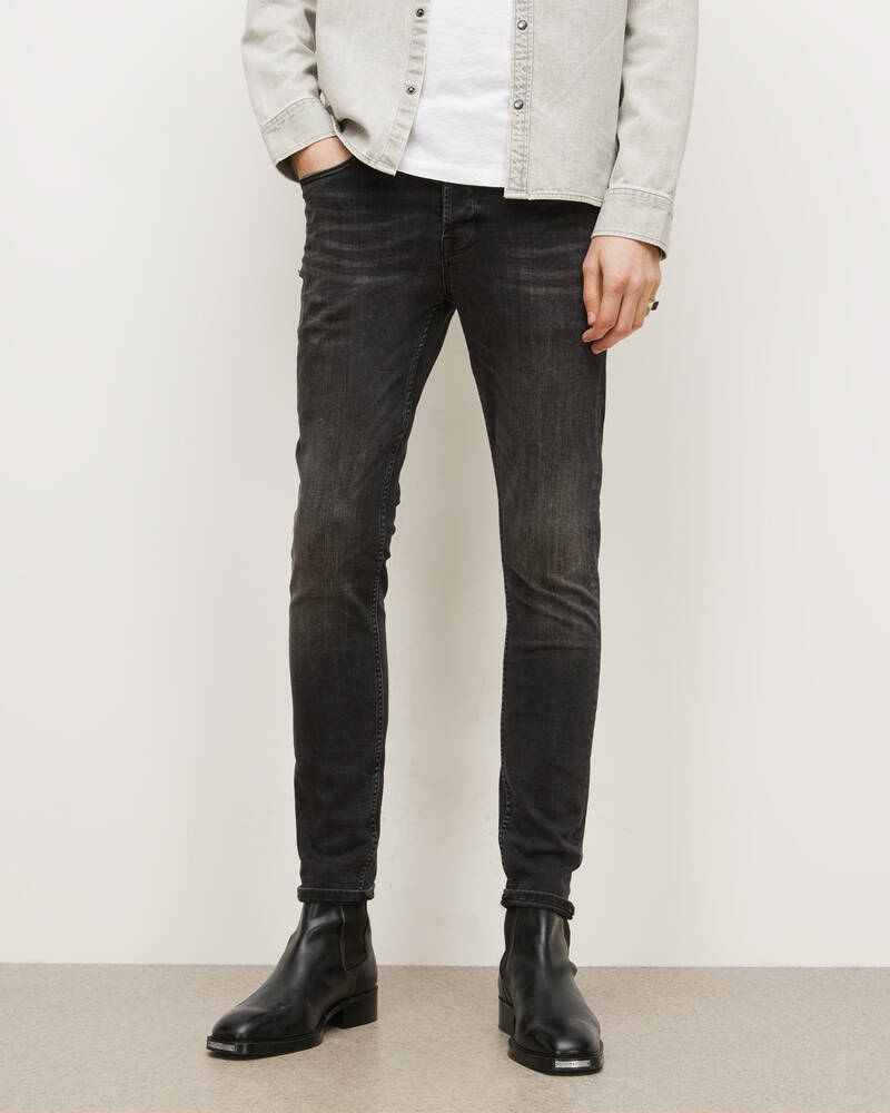 Jeans Allsaints Ronnie Extra Flaco Hombre Negros | OD6572341