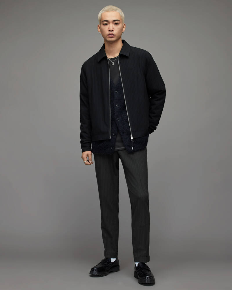 Pantalones Allsaints Barrow Pinstripe Slim Hombre Blk/Chlk Pinstripe | NJ3286459