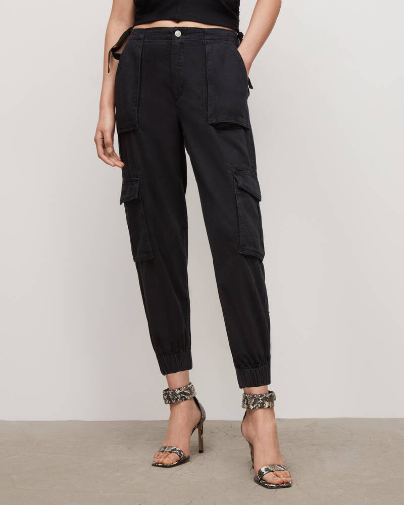 Pantalones Allsaints Frieda Denim Cargo Mujer Negros | FU9385762