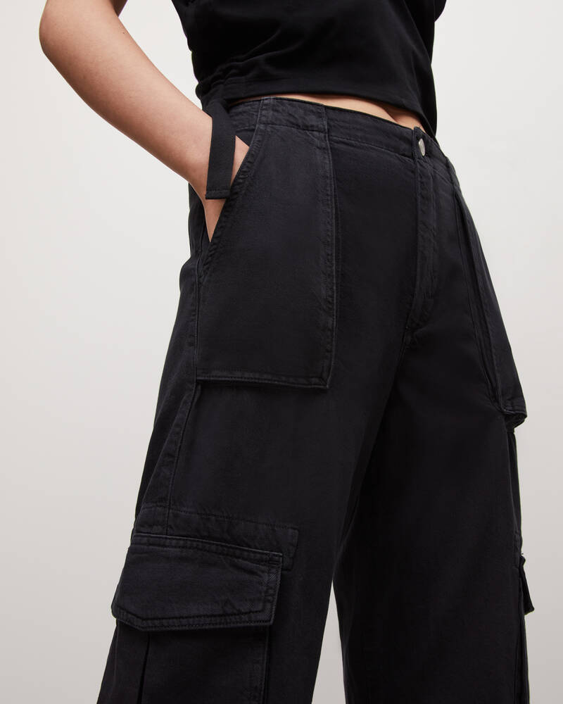 Pantalones Allsaints Frieda Denim Cargo Mujer Negros | FU9385762