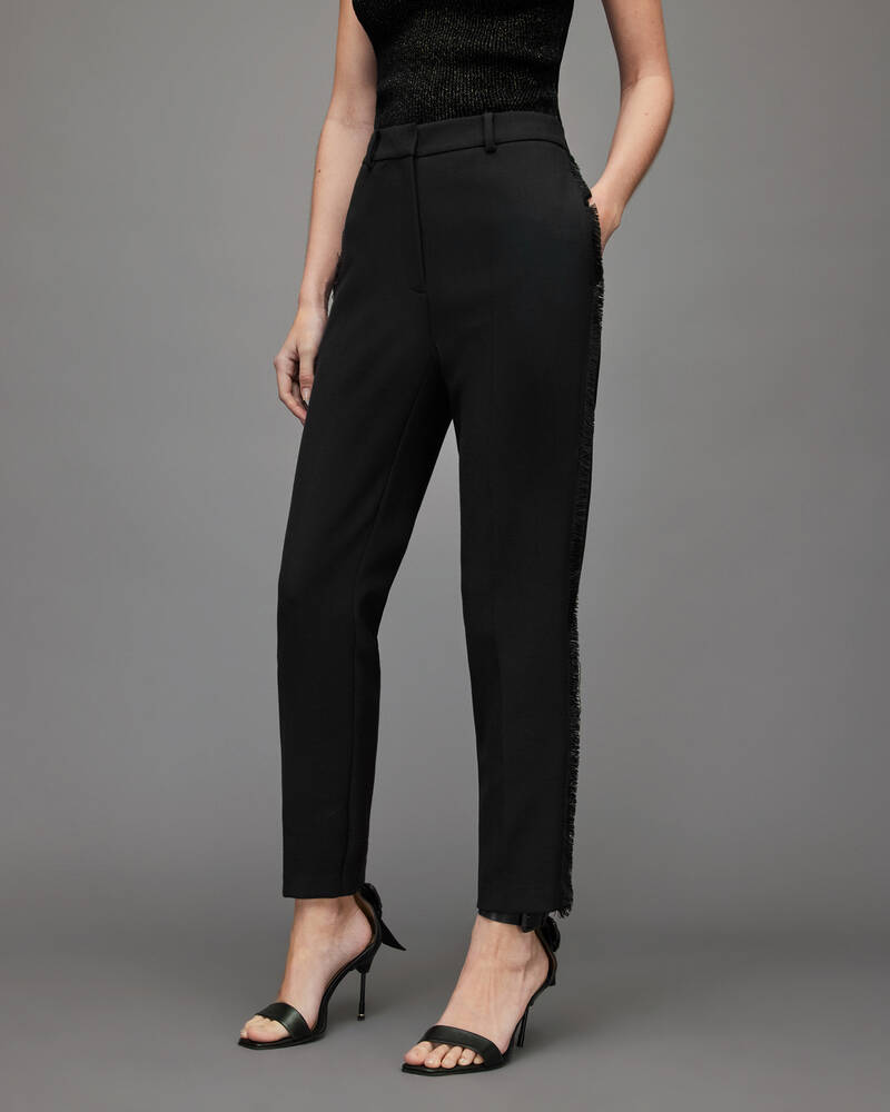 Pantalones Allsaints Maxine Mid Rise Mujer Negros | AL3720164