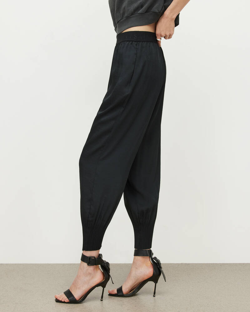 Pantalones Allsaints Nala Mid Rise Tapered Mujer Negros | VO1835467