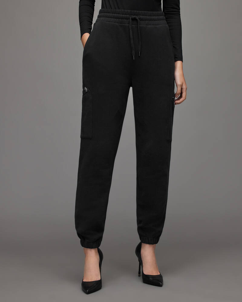 Pantalones Allsaints Nen Mid Rise Cuffed Sweatpants Mujer Negros | BA7529418