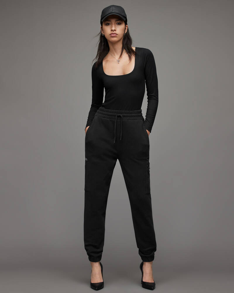 Pantalones Allsaints Nen Mid Rise Cuffed Sweatpants Mujer Negros | BA7529418