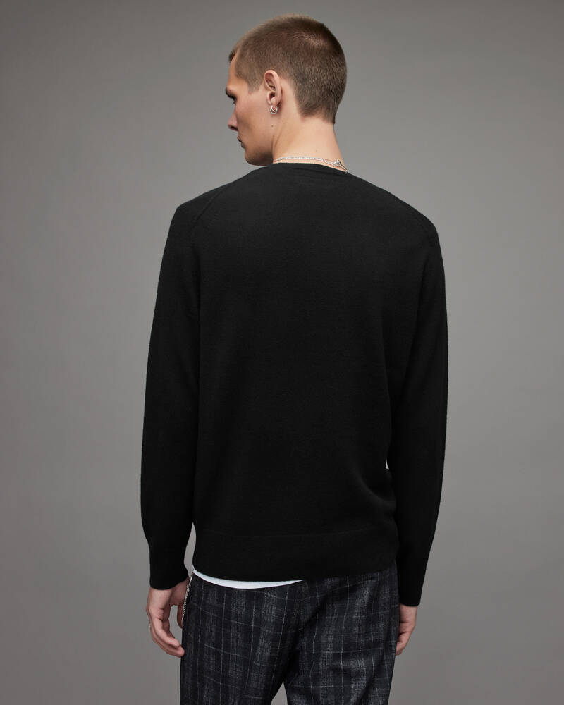 Prendas De Punto Allsaints Dalton Cashmere Lana Jumper Hombre Negros | JY6027349