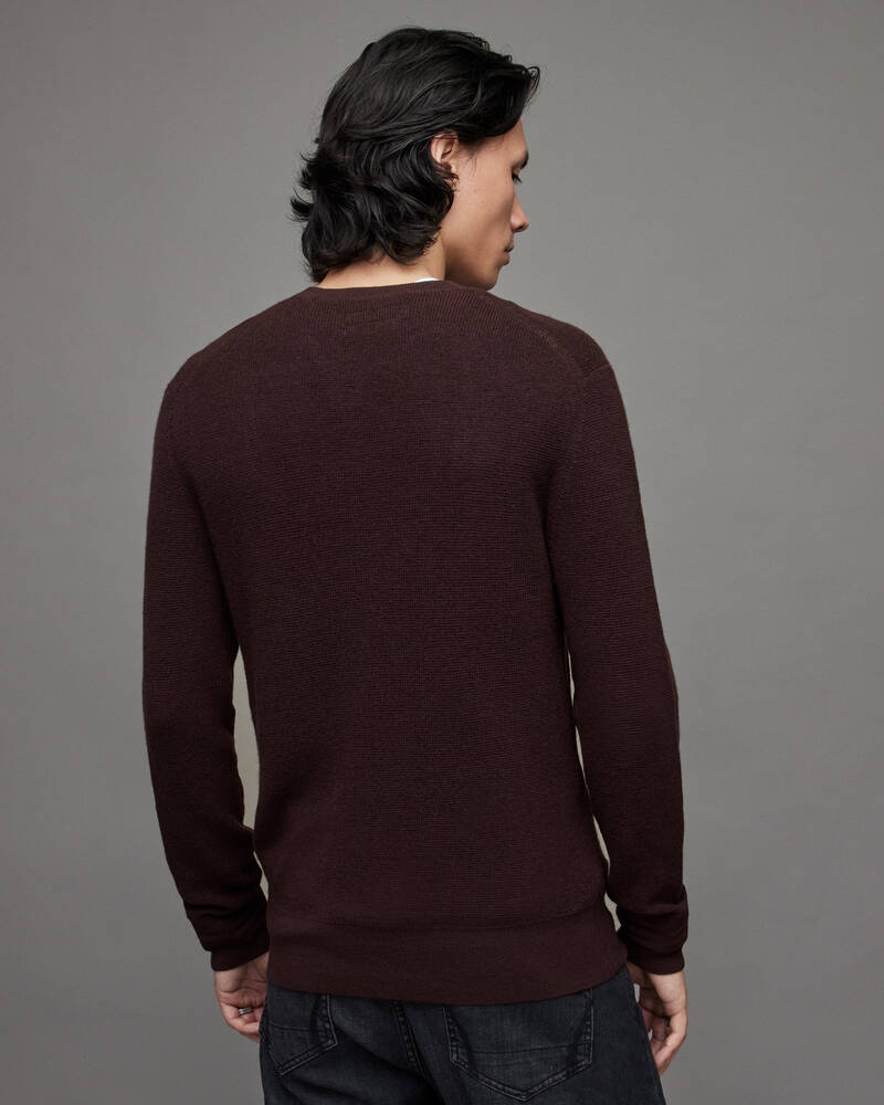 Prendas De Punto Allsaints Ivar Merino Crew Jumper Hombre Rojos | AD9056712