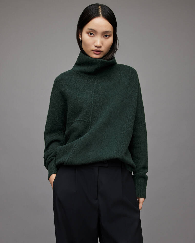 Prendas De Punto Allsaints Lock Roll Neck Jumper Mujer Verdes | YA5468302