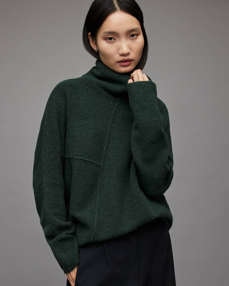 Prendas De Punto Allsaints Lock Roll Neck Jumper Mujer Verdes | YA5468302