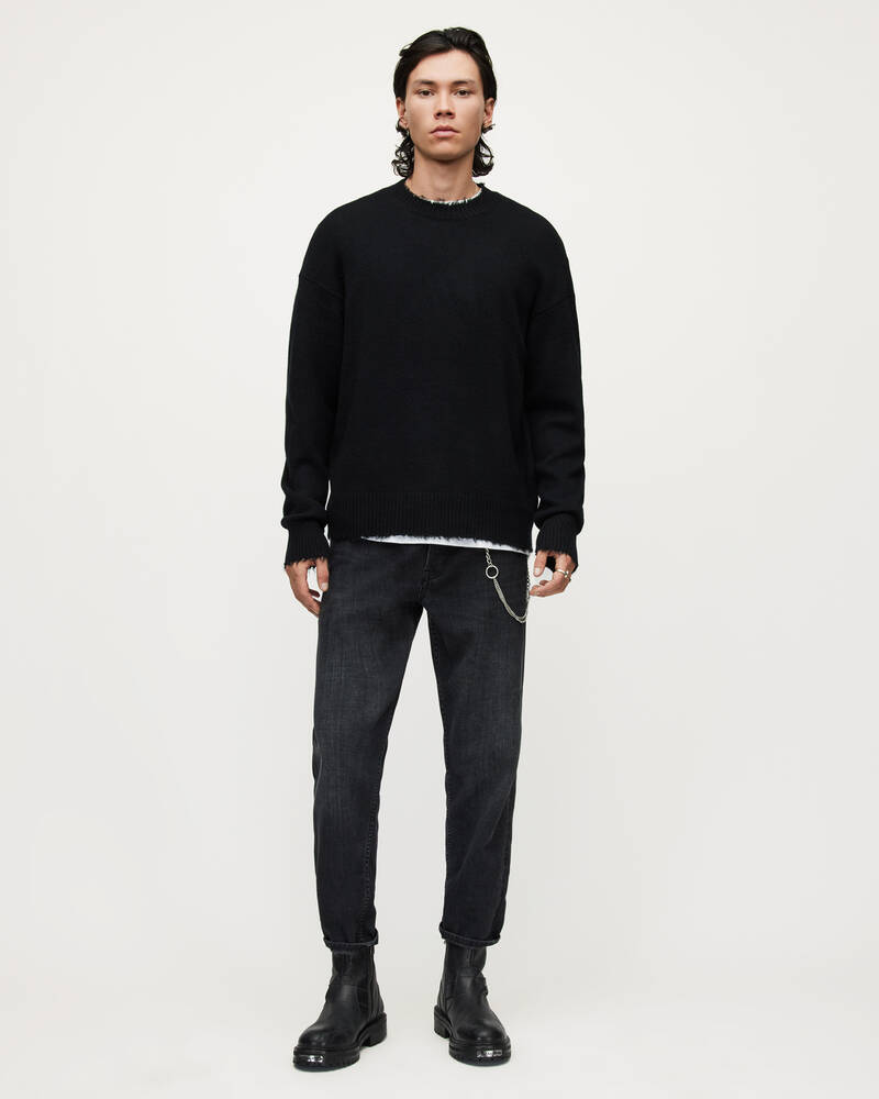 Prendas De Punto Allsaints Luxor Organic Lana Crew Jumper Hombre Negros | FR3725480