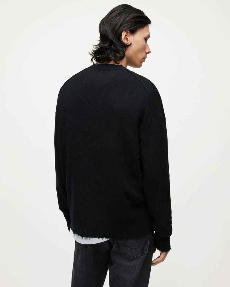 Prendas De Punto Allsaints Luxor Organic Lana Crew Jumper Hombre Negros | FR3725480