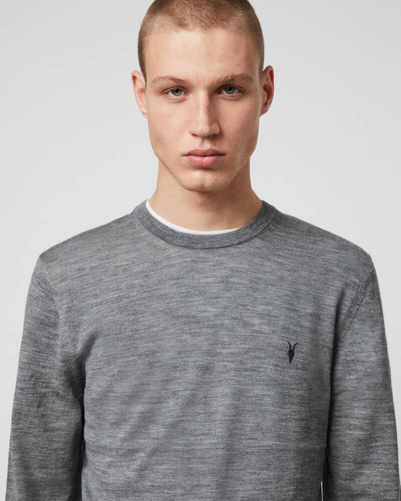 Prendas De Punto Allsaints Mode Merino Crew Jumper Hombre Grises | RM6045187