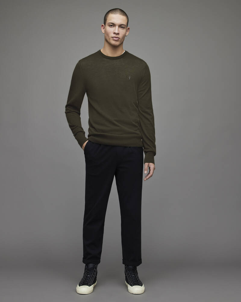 Prendas De Punto Allsaints Mode Merino Crew Jumper Hombre Verdes | ZH3157869