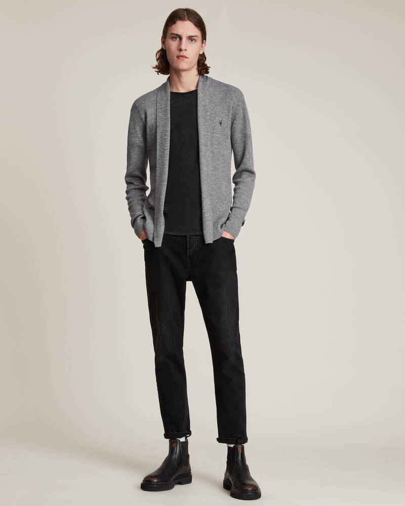 Prendas De Punto Allsaints Mode Merino Open Cardigan Hombre Grises | ZY0672148