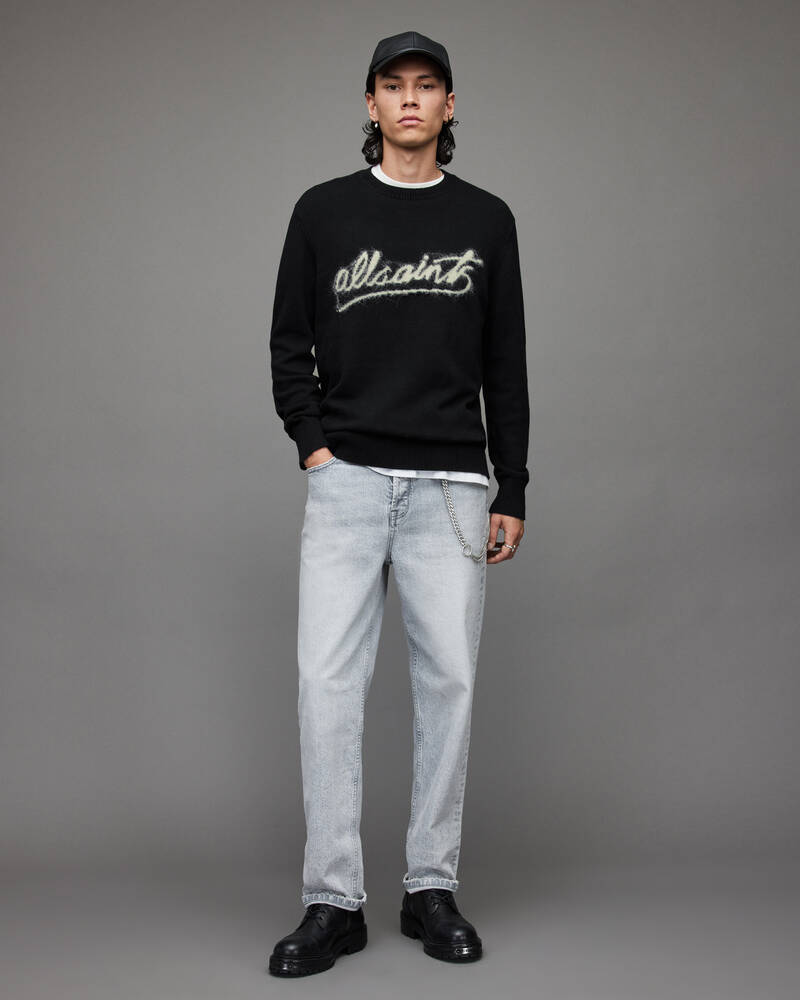 Prendas De Punto Allsaints Signature Crew Jumper Hombre Negros | PX6372895