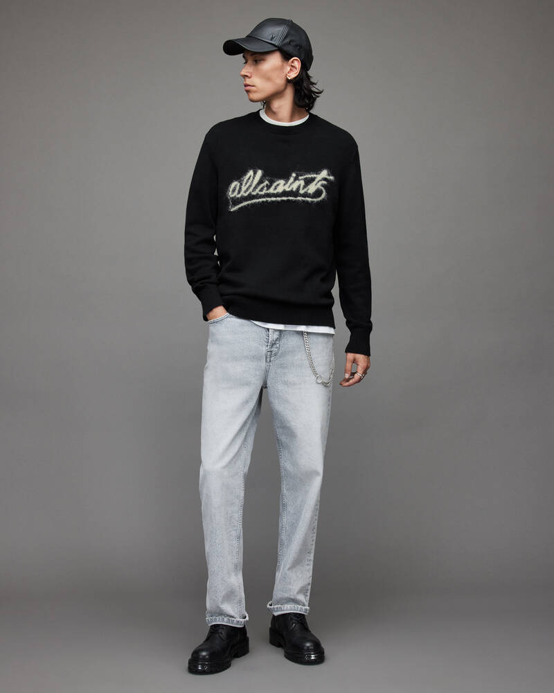 Prendas De Punto Allsaints Signature Crew Jumper Hombre Negros | PX6372895