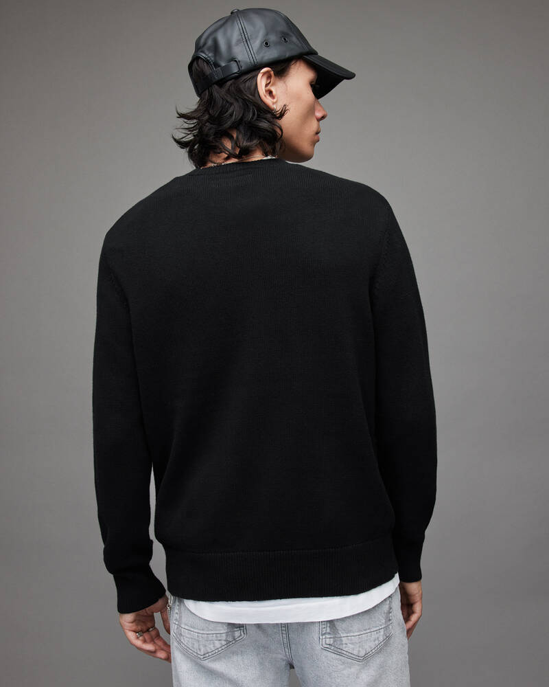 Prendas De Punto Allsaints Signature Crew Jumper Hombre Negros | PX6372895