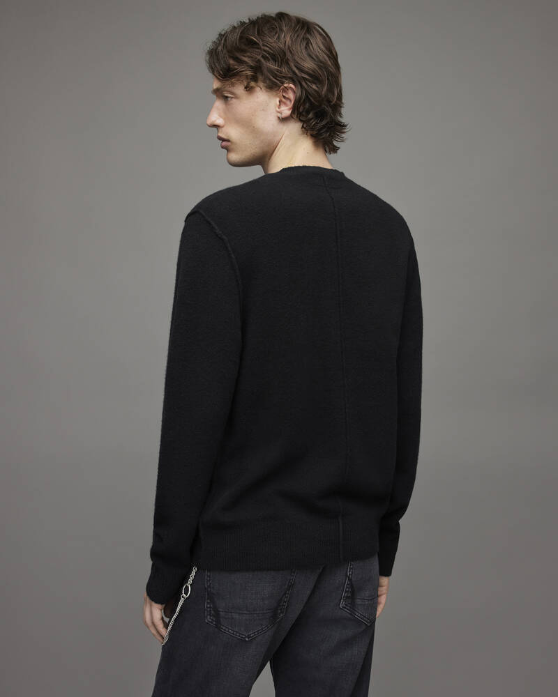 Prendas De Punto Allsaints Statten Crew Jumper Hombre Negros | UD2834196