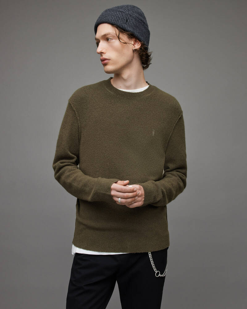 Prendas De Punto Allsaints Statten Crew Jumper Hombre Verdes | WY0715468