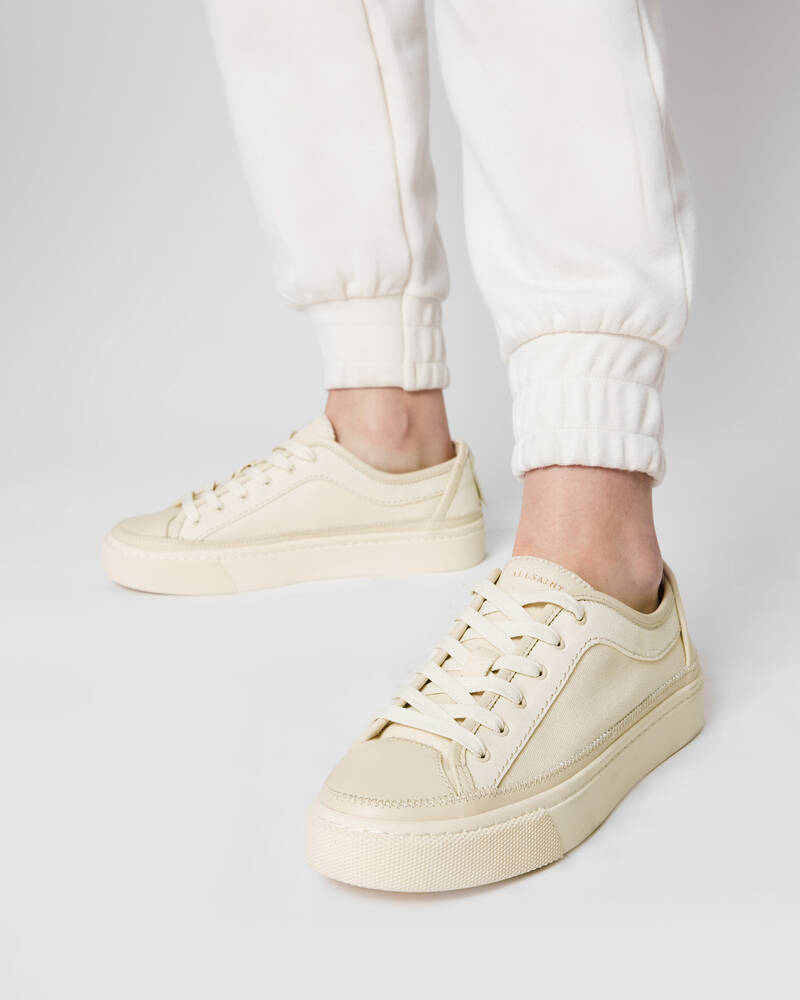 Ropa De Casa Allsaints Milla Cuero Trainers Mujer Blancos | CL4172508