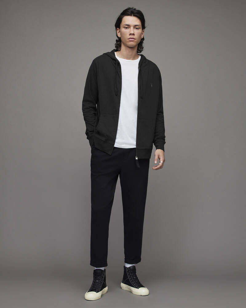 Sudadera Con Capucha Allsaints Brace Brushed Algodon Hombre Negros | PS8510927