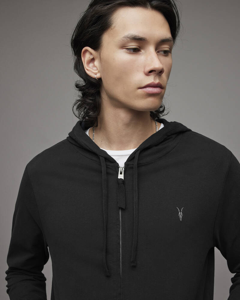 Sudadera Con Capucha Allsaints Brace Brushed Algodon Hombre Negros | PS8510927