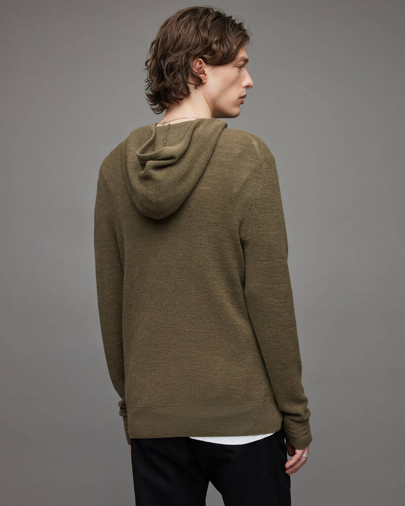 Sudadera Con Capucha Allsaints Ivar Merino Hombre Verde Oliva Verdes | IZ3925064