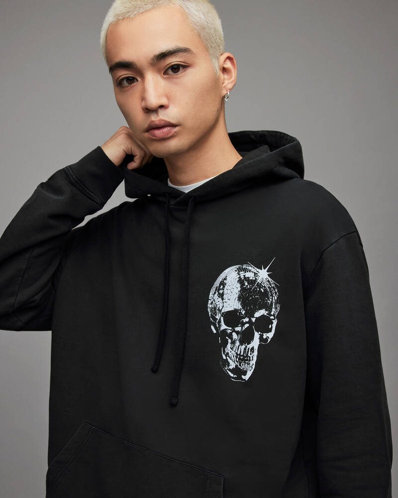 Sudadera Con Capucha Allsaints Mirror Skull Pullover Hombre Negros | ZL0278415