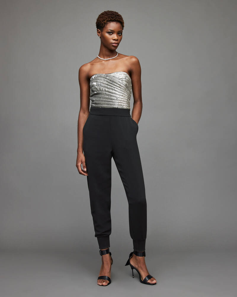 Vestido Allsaints Caro Sequin Jumpsuit Mujer Negros | ZN4190873