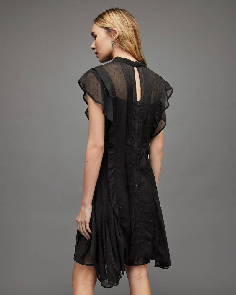 Vestido Allsaints Fleur Shimmer Mujer Negros | TG9071684