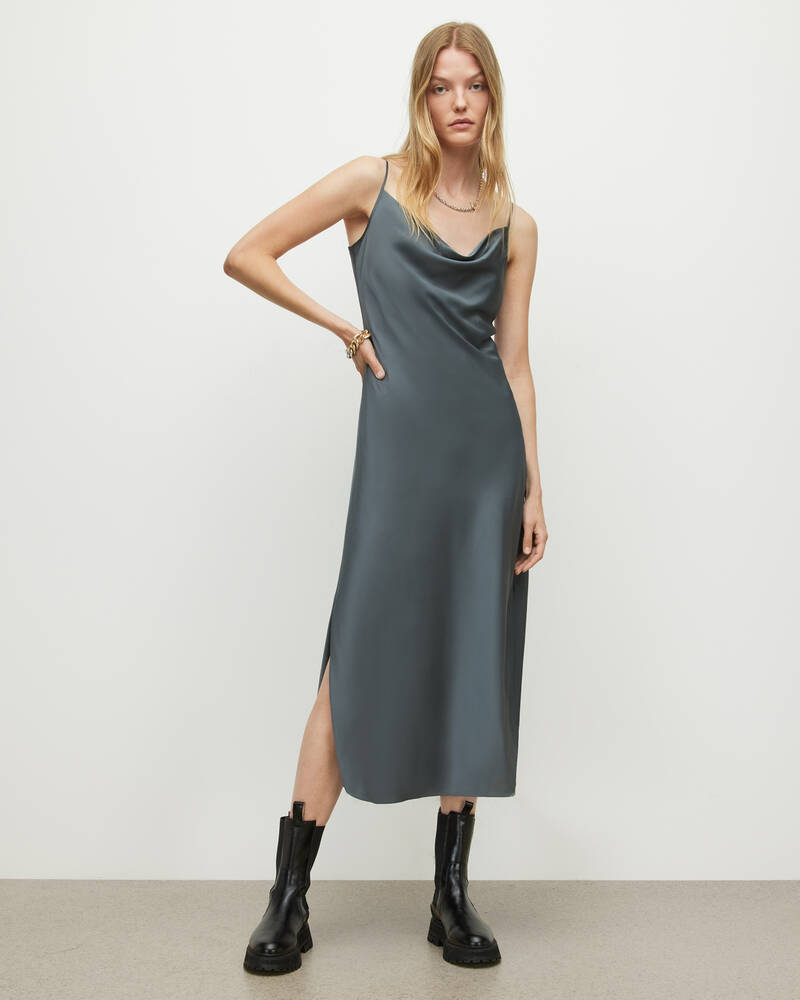 Vestido Allsaints Hadley Midi Mujer Grises | MO6534927