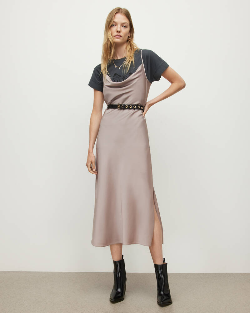 Vestido Allsaints Hadley Midi Mujer Rosas | TK5193206