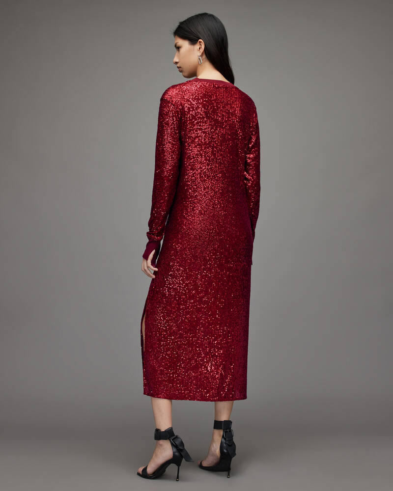 Vestido Allsaints Juela Dia Sequin Mujer Rojos | PI2416358