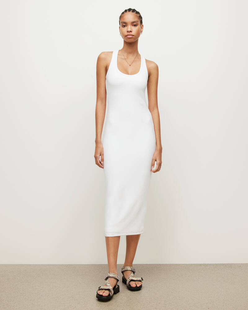 Vestido Allsaints Maki Midi Mujer Blancos | PE7310549