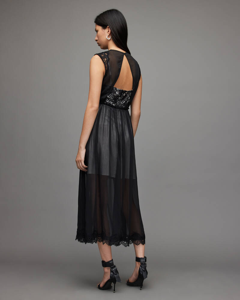 Vestido Allsaints Sara Encaje Maxi Mujer Negros | TR6097538