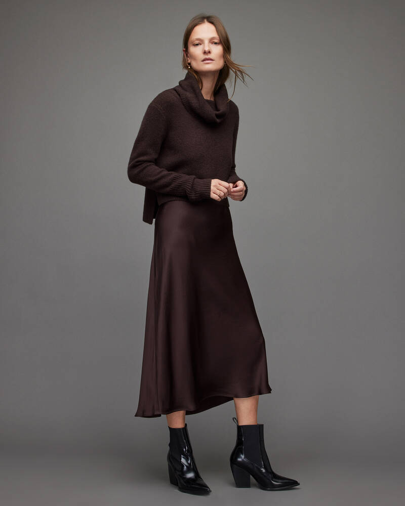 Vestido Allsaints Tierny 2 In 1 Roll Neck Mujer Morados Oscuro | KQ5136094